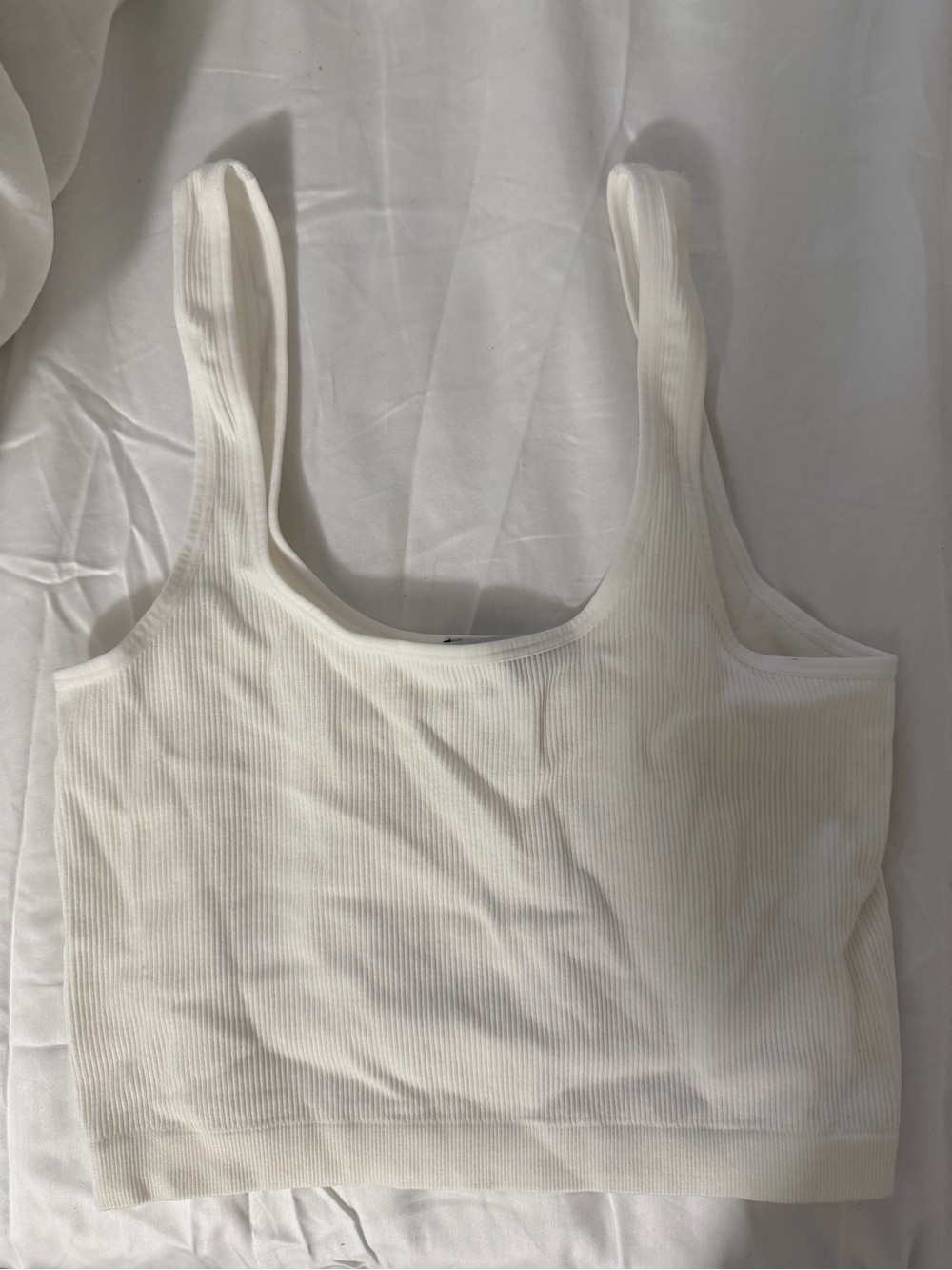 Fashion Nova White Ribbed Tank Crop Top